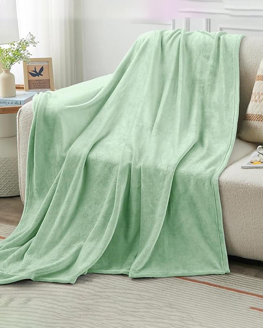 Elegant Sea Green Velvet Throw