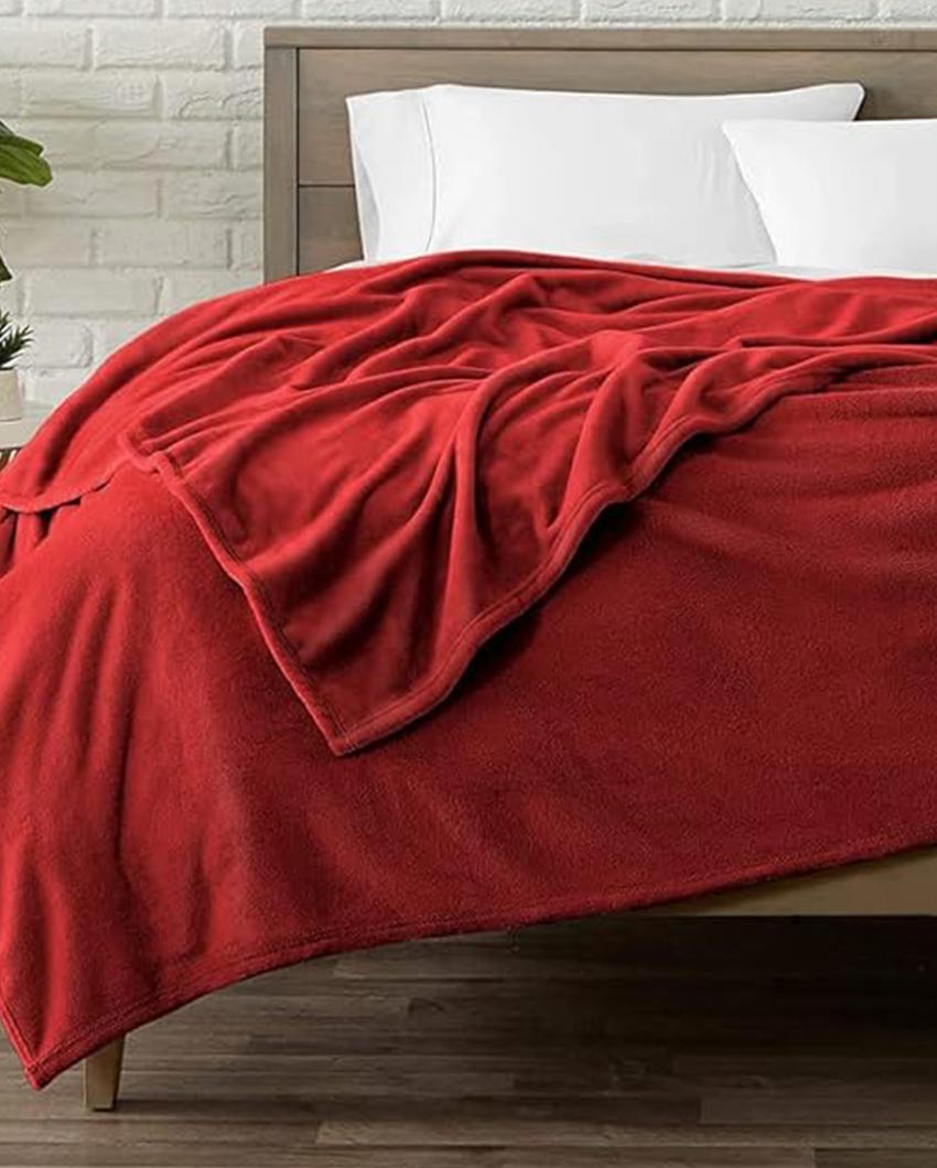 Chic Vintage Maroon Flannel Throw