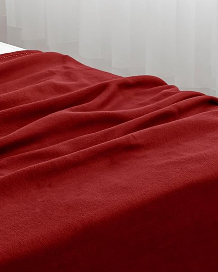 Chic Vintage Maroon Flannel Throw