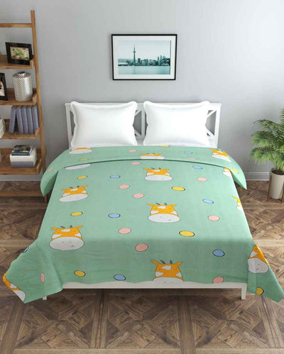 Green Moke Printed Kids Comfy Quilts Cover