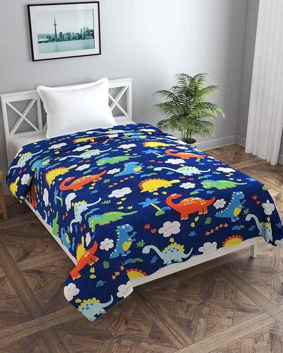 Blue Dinosaur Printed Kids Comfy Quilts Cover