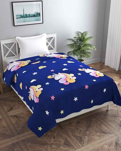 Blue Unicorn Printed Kids Comfy Quilts Cover