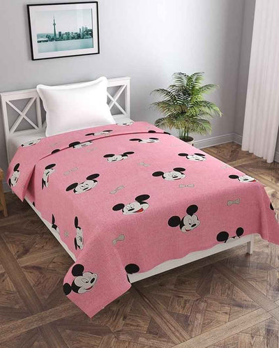 Pink Mickey Printed Kids Comfy Quilts Cover