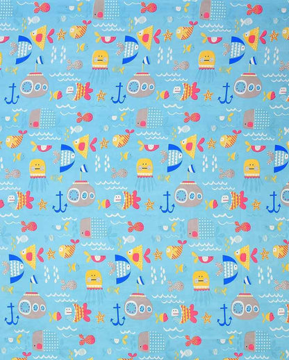 Blue Water Animal Printed Kids Comfy Quilts Cover With Zipper