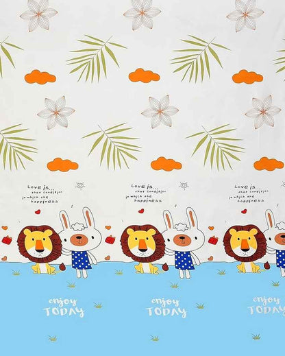 White Lion Printed Kids Comfy Quilts Cover