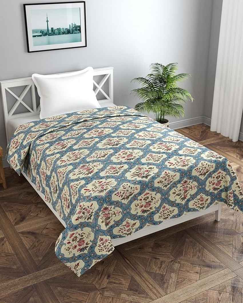 Unique Flower Printed Kids Comfy Quilts Cover With Zipper