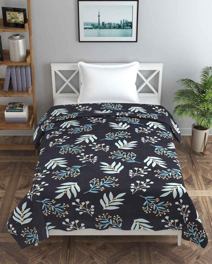 Sky Blue Leaves Mor Printed Kids Comfy Quilts Cover