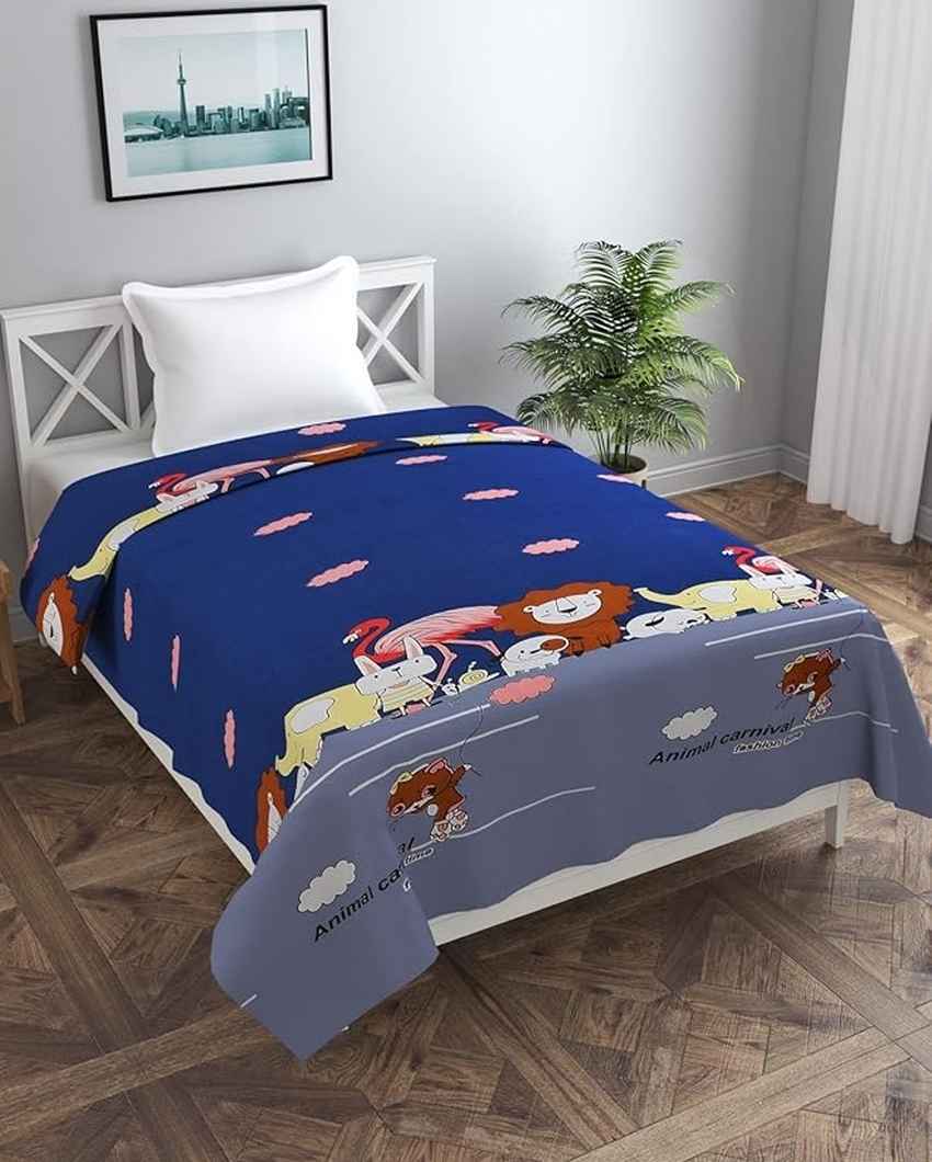 Chromatic Animal Carnival Printed Kids Comfy Quilts Cover With Zipper