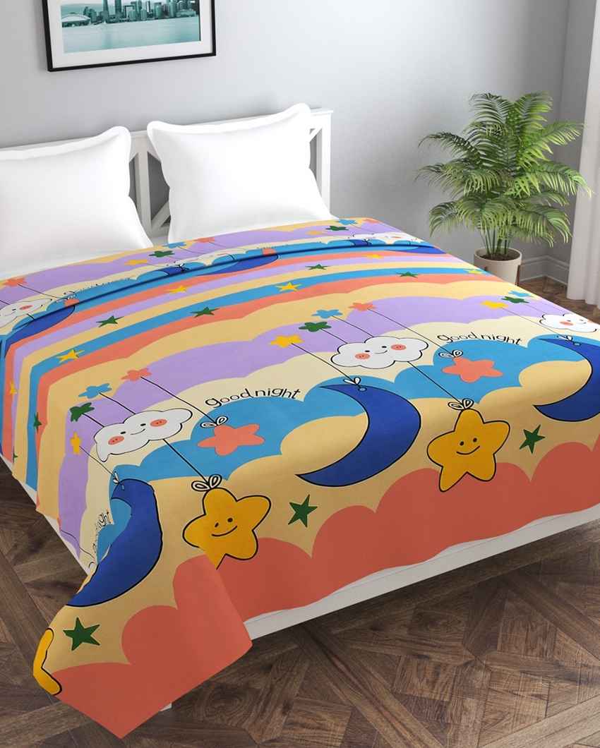 Good Night Printed Kids Comfy Quilts Cover