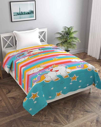 Pink Unicorn Printed Kids Comfy Quilts Cover