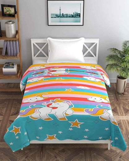 Pink Unicorn Printed Kids Comfy Quilts Cover