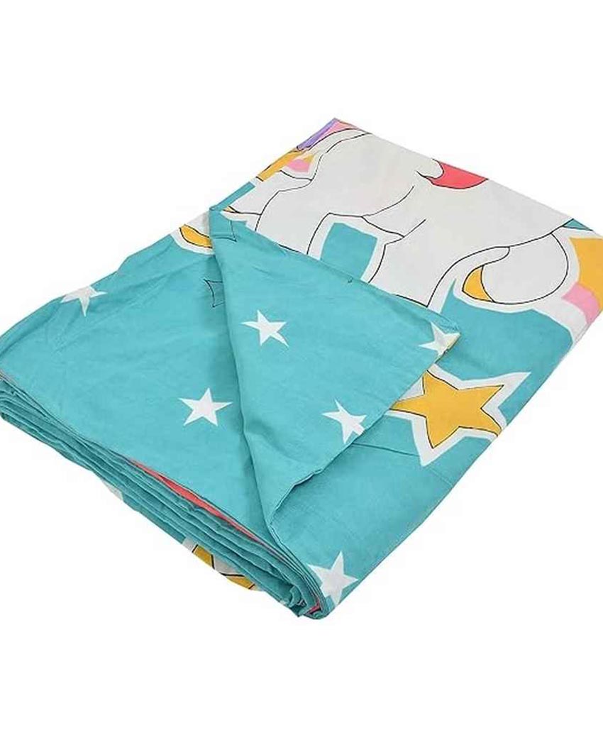 Pink Unicorn Printed Kids Comfy Quilts Cover