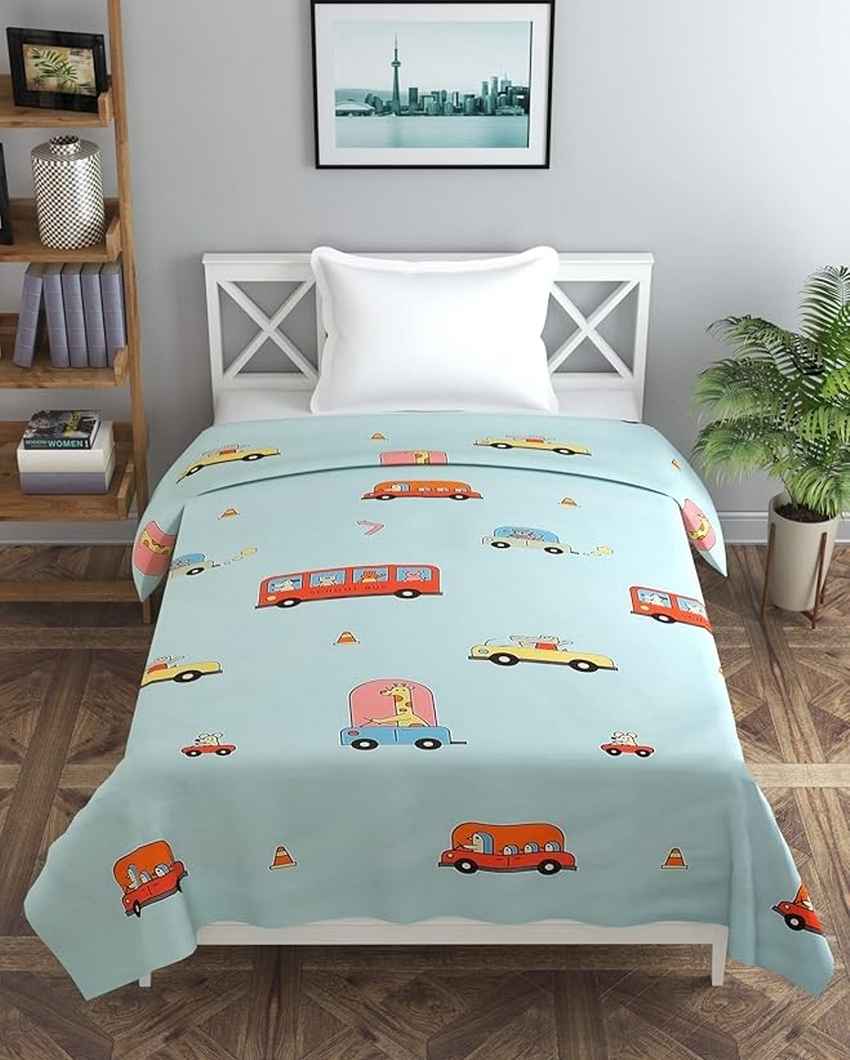 Animal Bus Printed Kids Comfy Quilts Cover