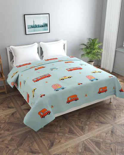 Animal Bus Printed Kids Comfy Quilts Cover