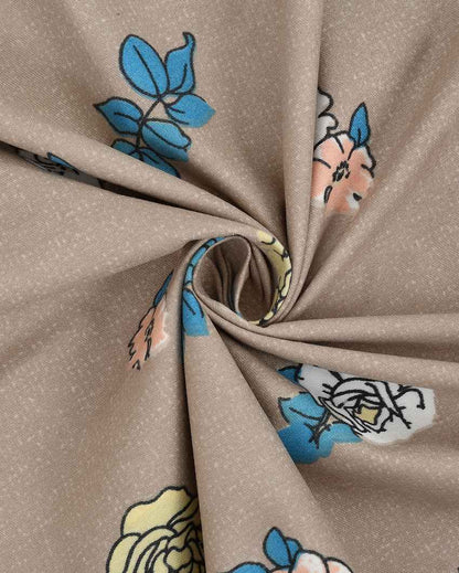 Brown Roses Printed Kids Comfy Quilts Cover With Zipper