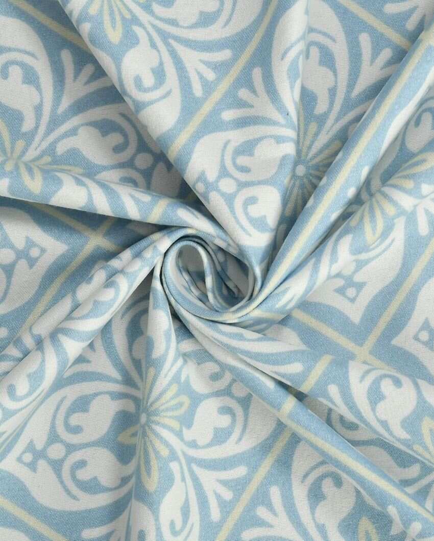 Coconut Leaf Glace Cotton Fitted Double Bedsheet Set | 78 x 72 x 8 inches