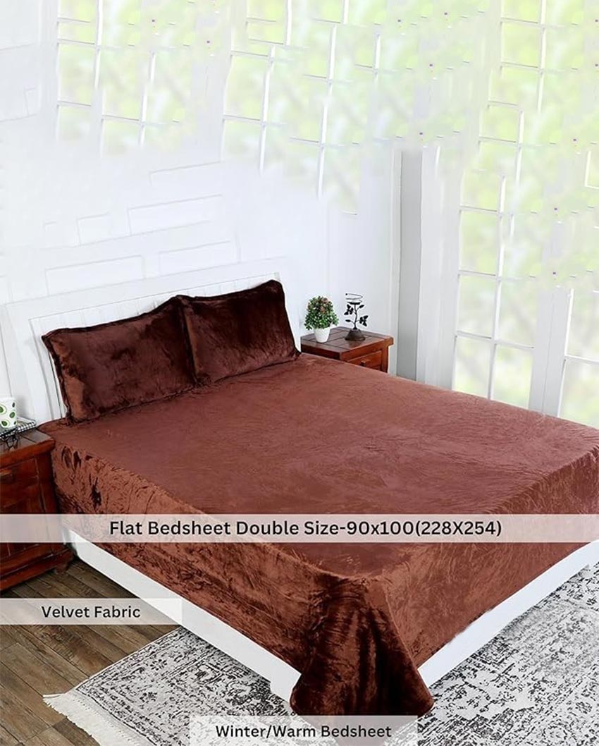 Elegant Flannel Flat Bedsheet Set