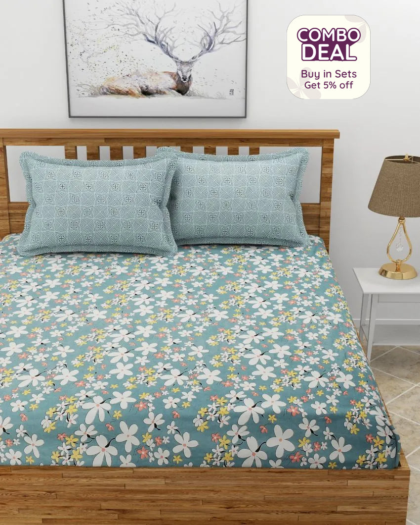 Grey Premium Glace Cotton Bedding Set | King Size | 108 x 108 inches