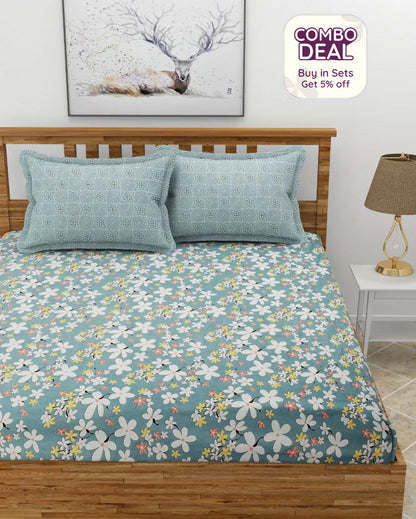 Grey Premium Glace Cotton Bedding Set | King Size | 108 x 108 inches