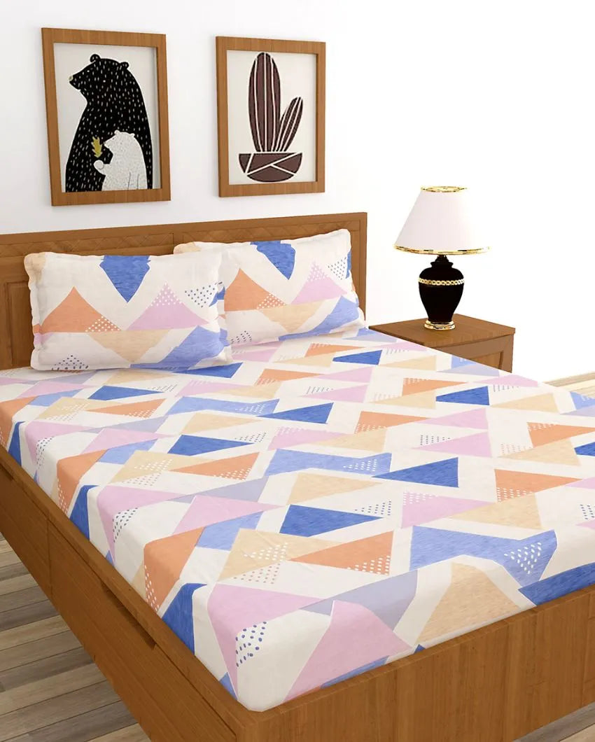 Multi Premium Glace Cotton Bedding Set | King Size