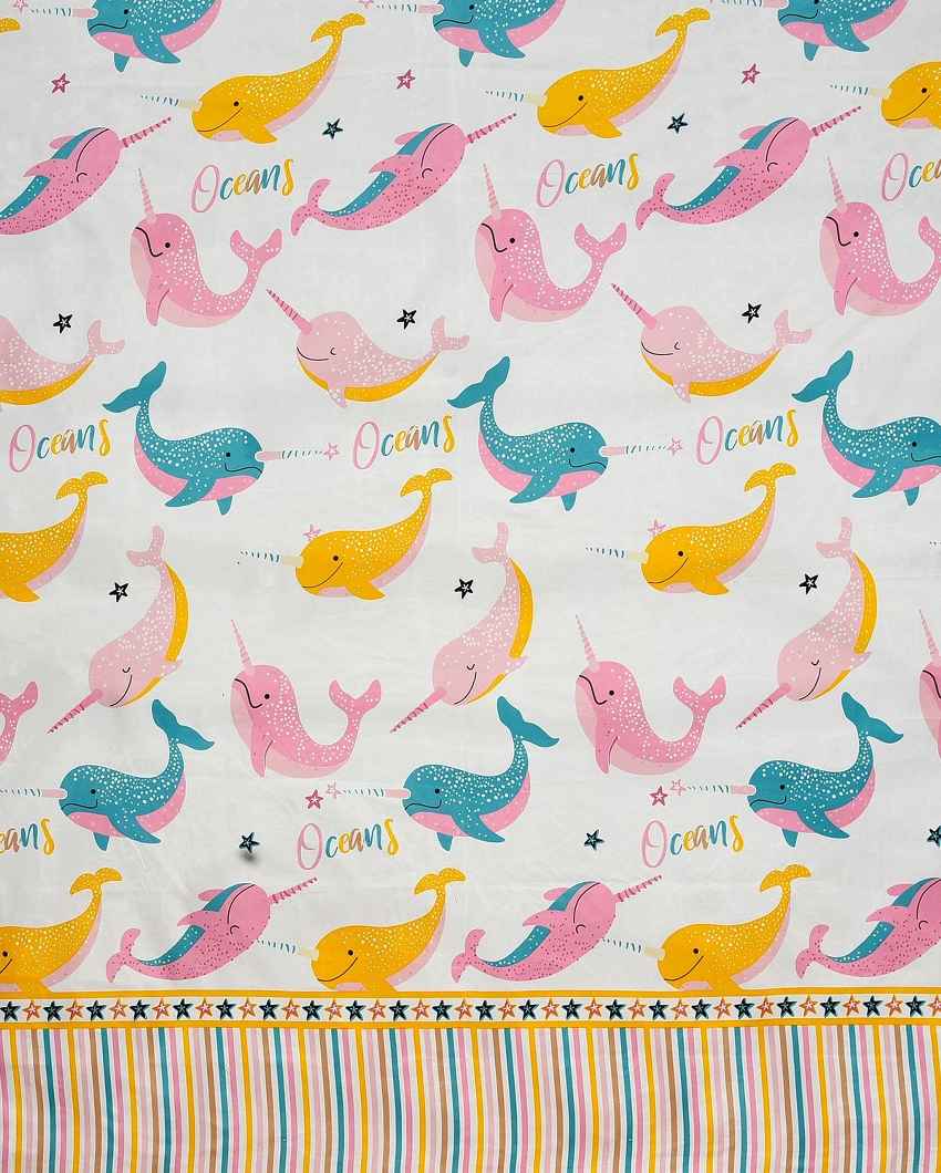 Ocean Fish Printed Kids Comfy Quilts Cover With Zipper