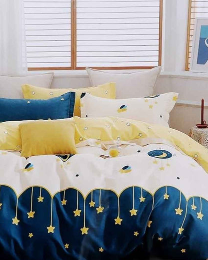 Hanging Star Printed Kids Comfy Quilts Cover With Zipper