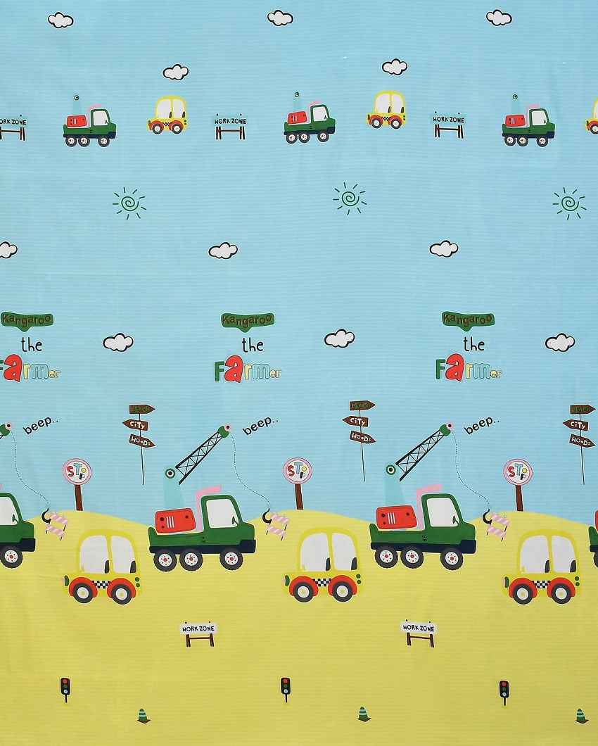 Yellow Bus Printed Kids Comfy Quilts Cover With Zipper