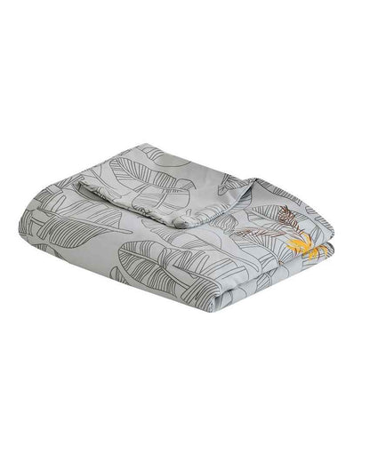 Charcoal Pankh & Maple Printed Kids Comfy Quilts Cover With Zipper