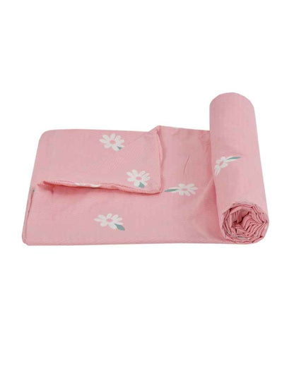 Pink Ground Printed Kids Comfy Quilts Cover With Zipper