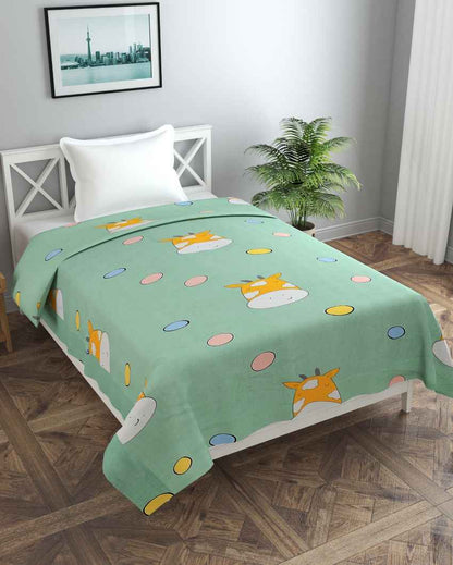 Green Moke Printed Kids Comfy Quilts Cover With Zipper