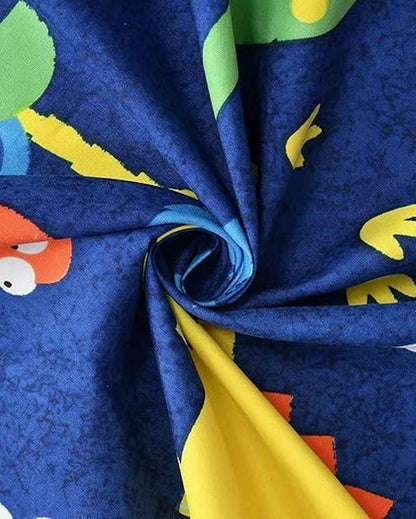 Blue Dinosaur Printed Kids Comfy Quilts Cover With Zipper