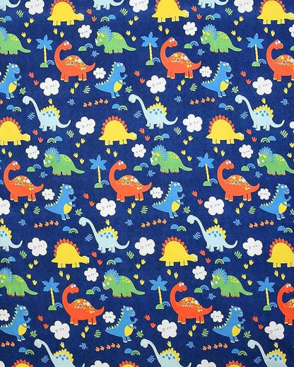 Blue Dinosaur Printed Kids Comfy Quilts Cover With Zipper