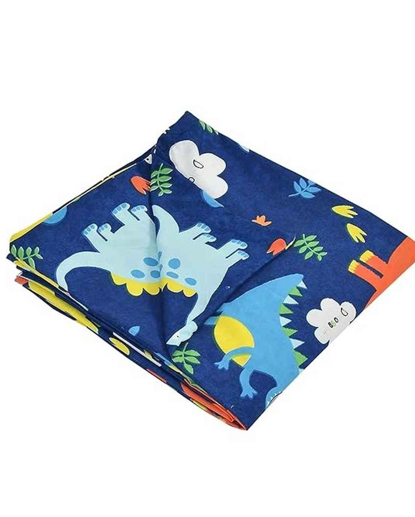 Blue Dinosaur Printed Kids Comfy Quilts Cover With Zipper