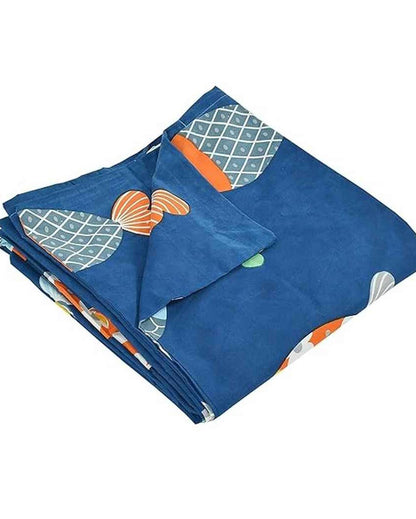 Blue Fish Printed Kids Comfy Quilts Cover With Zipper