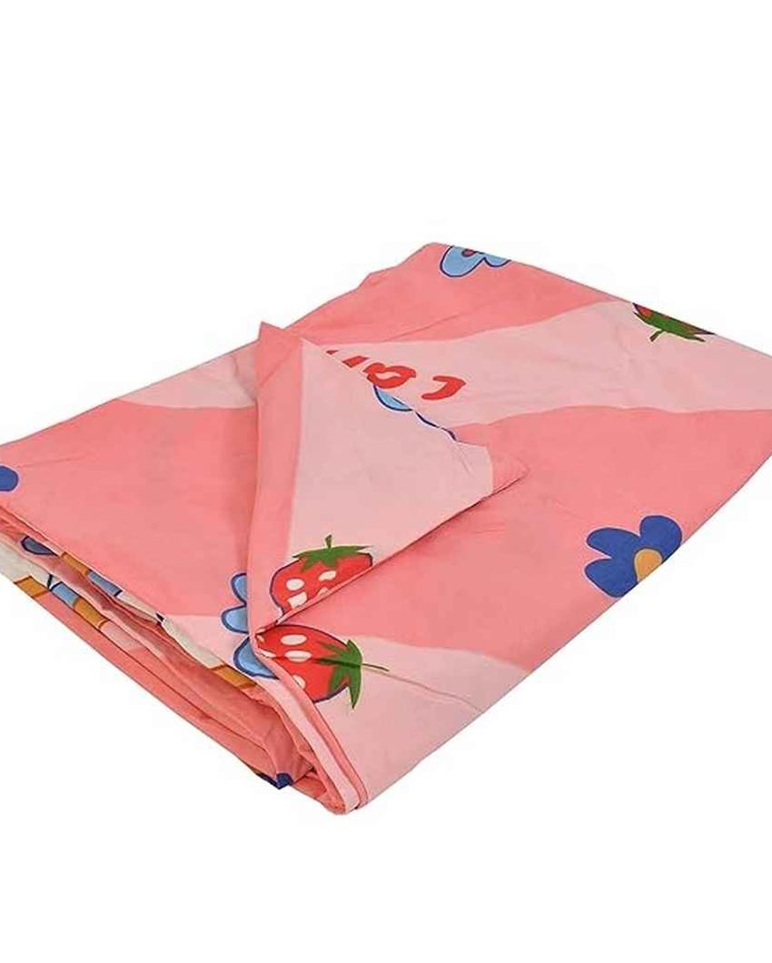 Pink Candy Printed Kids Comfy Quilts Cover With Zipper