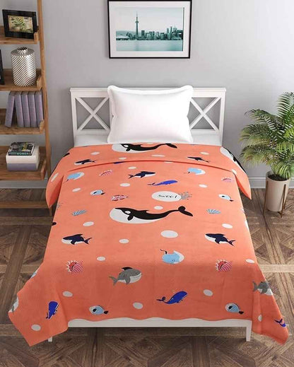 Pink Dolphin Printed Kids Comfy Quilts Cover