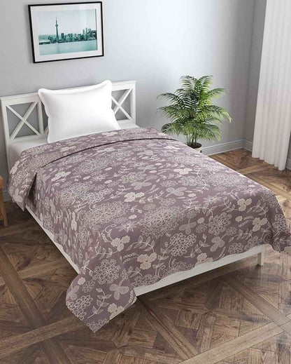 Mauve Flower Printed Kids Comfy Quilts Cover