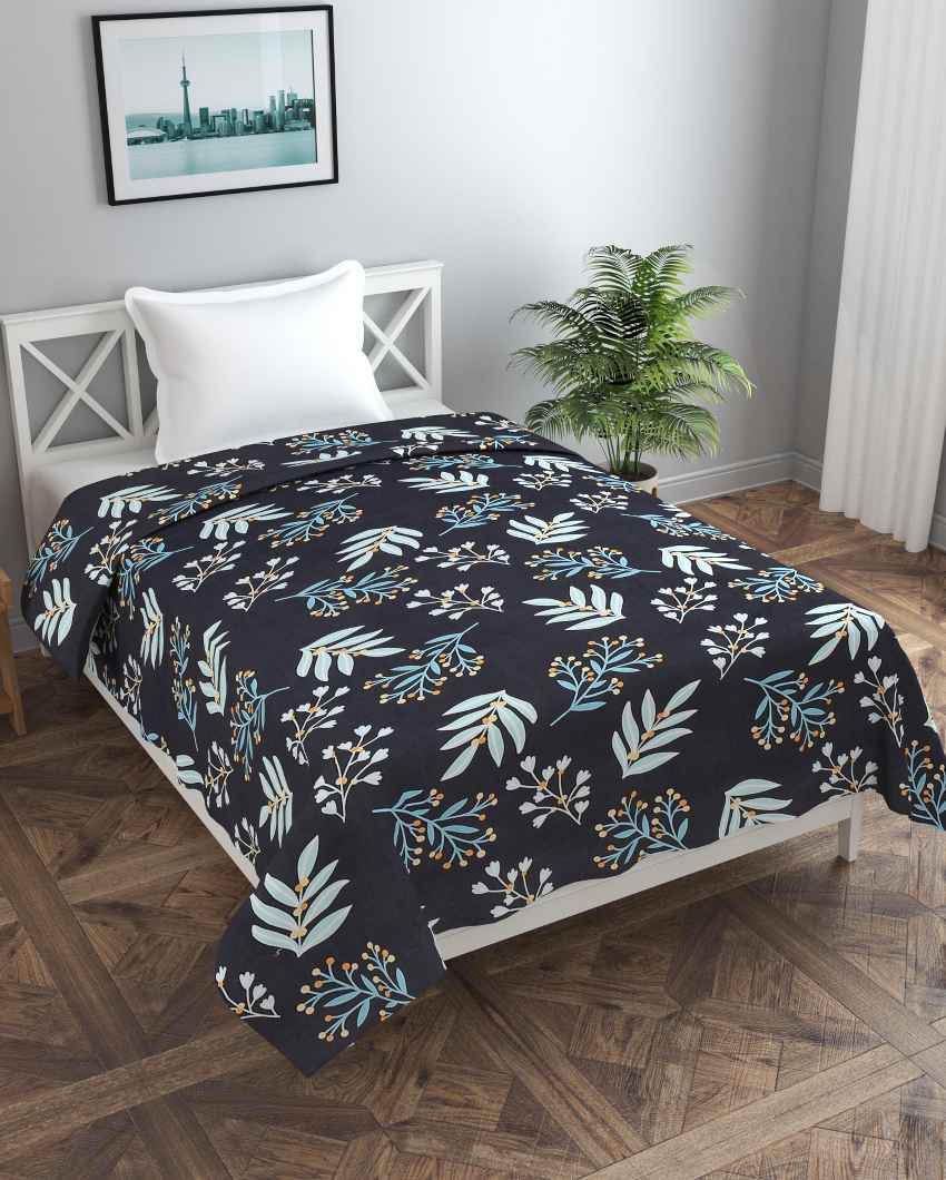 Sky Blue Leaves Mor Printed Kids Comfy Quilts Cover