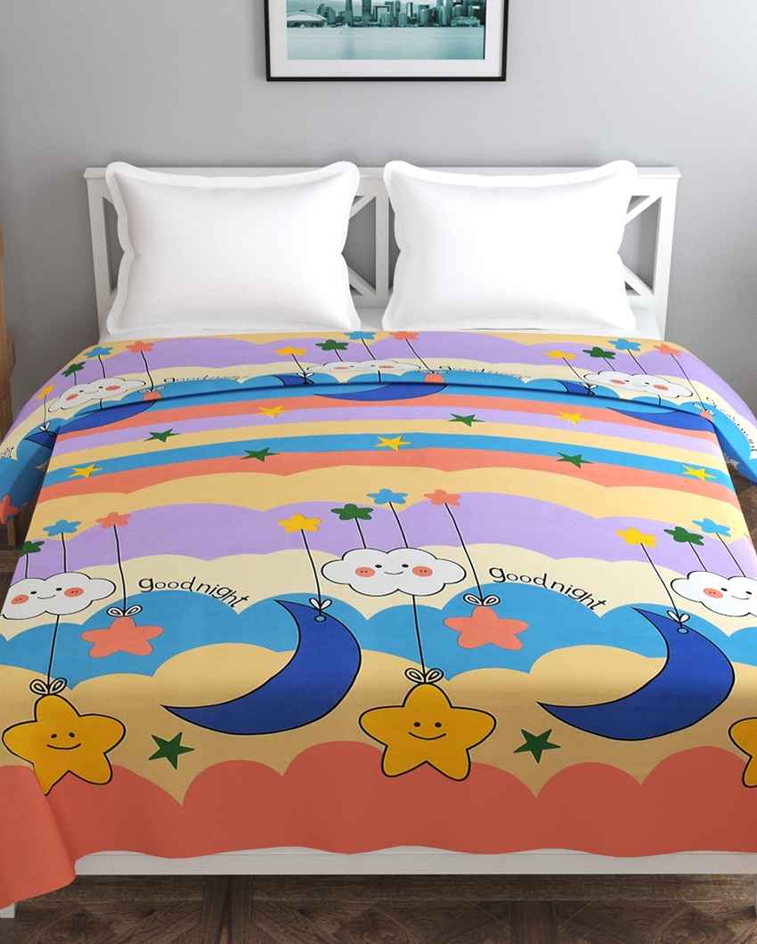 Good Night Printed Kids Comfy Quilts Cover