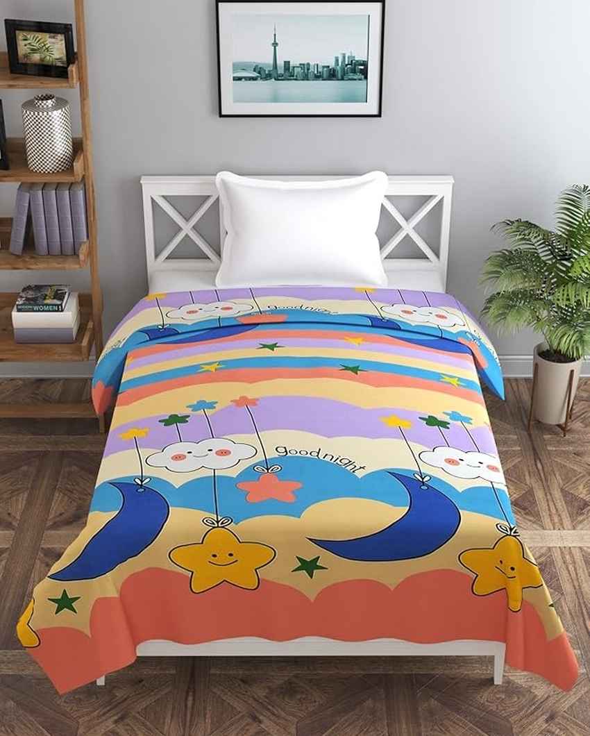 Good Night Printed Kids Comfy Quilts Cover