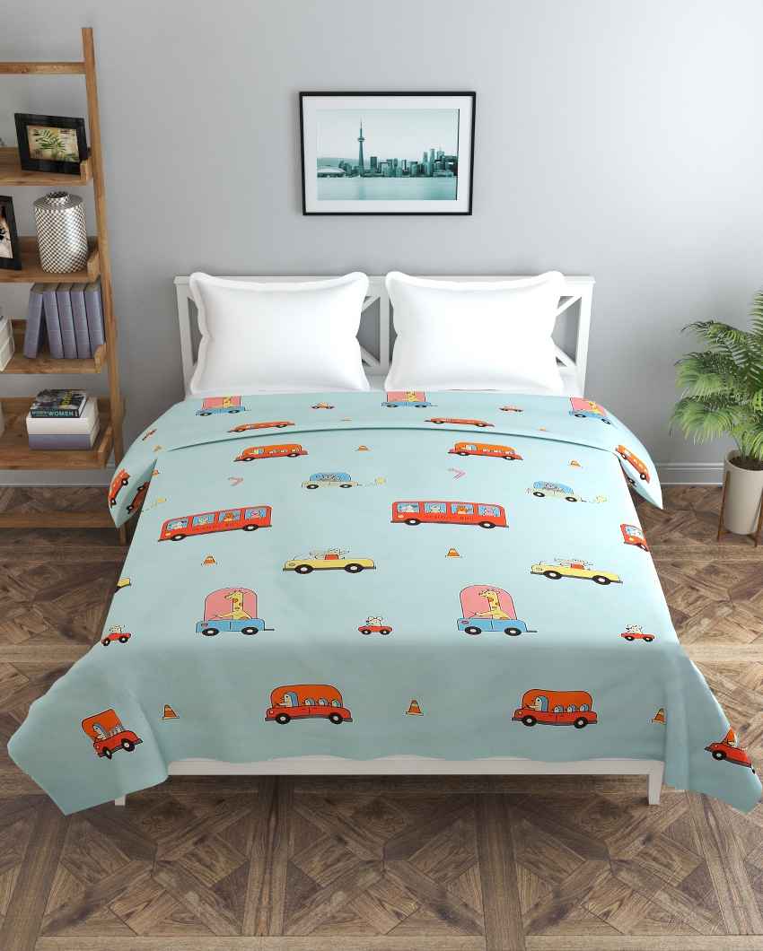 Animal Bus Printed Kids Comfy Quilts Cover