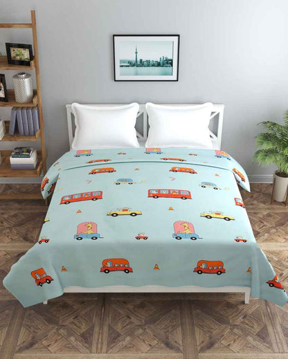 Animal Bus Printed Kids Comfy Quilts Cover