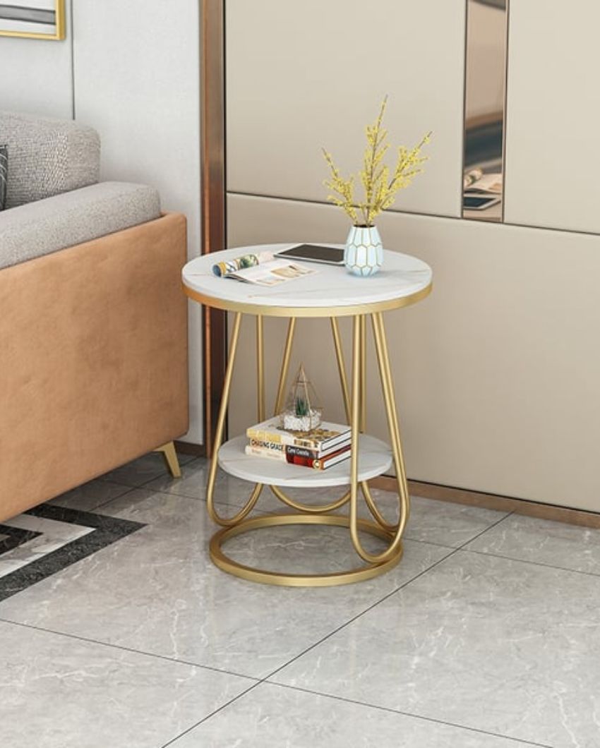 Bradford Round Marble Sofa Side Table | 16 x 24 inches