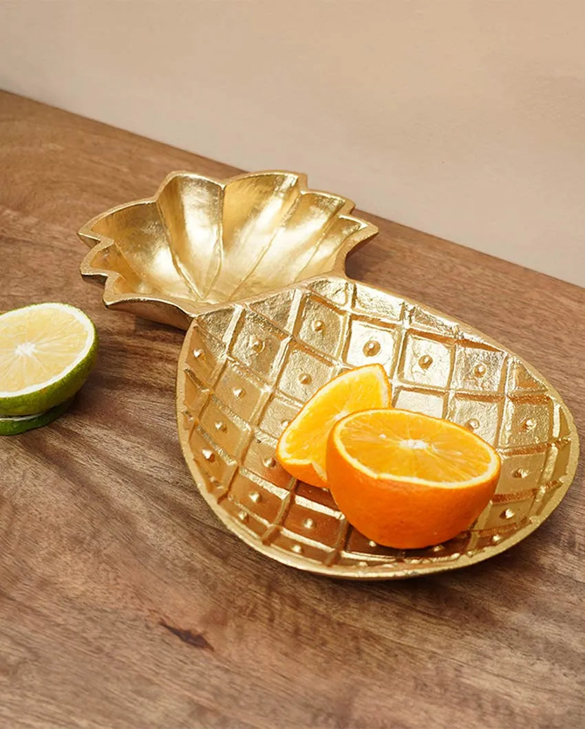 Pineapple Shape Iron Platter | 11 x 6 x 2 inches