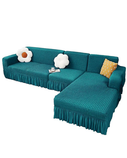 Modern L-Shaped Polyester Sofa Couch Cover | 4 Seater | 33 x 70 x 33 inches