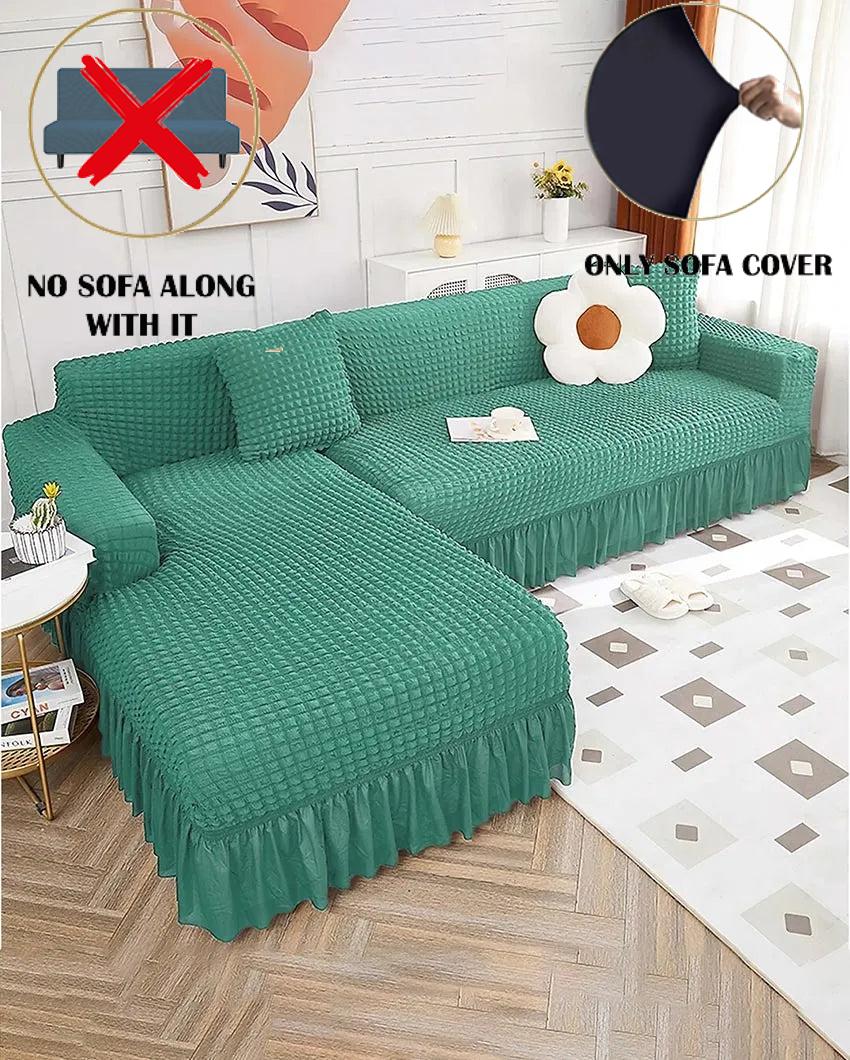 ONLY SOFA COVER | Modern L-Shaped Polyester Sofa Couch Cover | 4 Seater | 33 x 70 x 33 inches