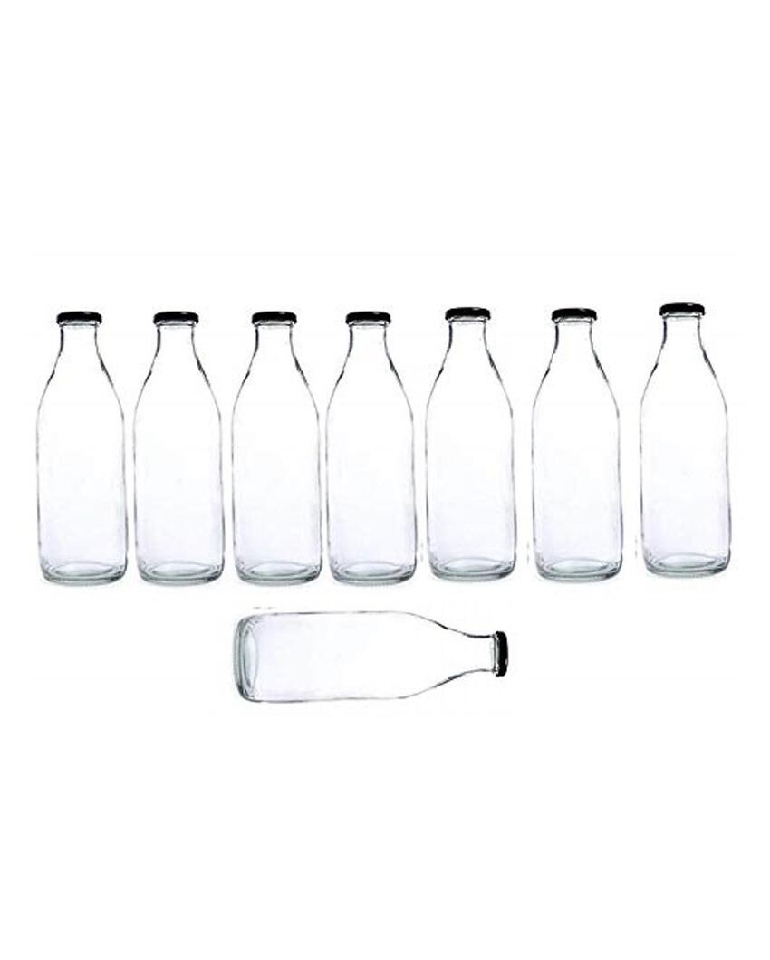 Compact Clear Glass Water Milk and Juice Storage Bottle Ideal for Daily Use | 200 ML | 2 x 7 inches