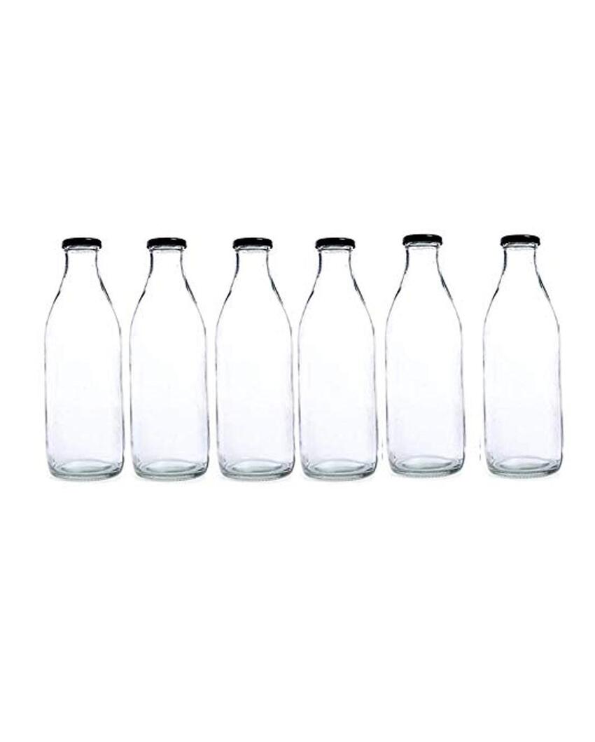 Compact Clear Glass Water Milk and Juice Storage Bottle Ideal for Daily Use | 200 ML | 2 x 7 inches