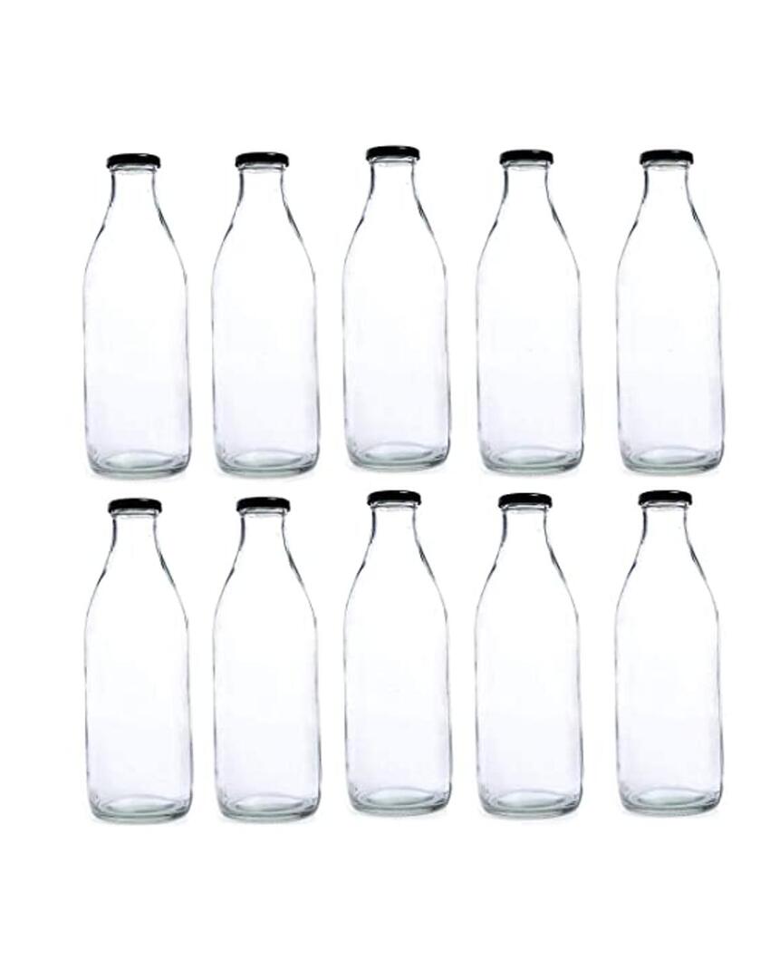 Compact Clear Glass Water Milk and Juice Storage Bottle Ideal for Daily Use | 200 ML | 2 x 7 inches