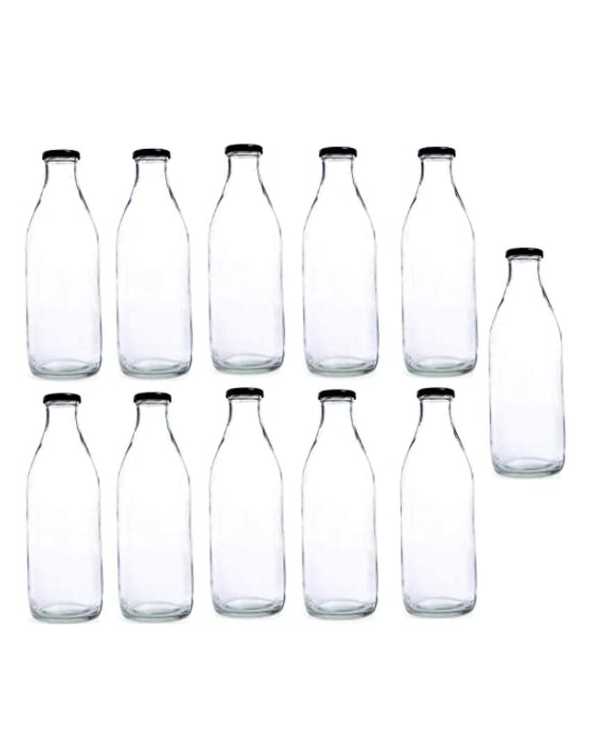 Compact Clear Glass Water Milk and Juice Storage Bottle Ideal for Daily Use | 200 ML | 2 x 7 inches